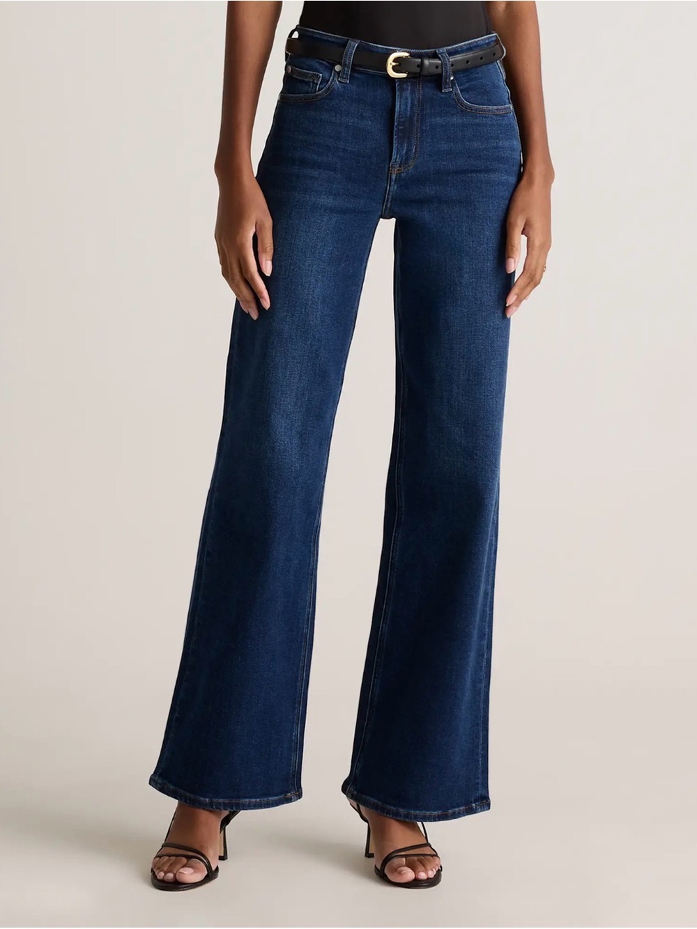 Quince Bella Stretch Wide Leg Jeans - Midnight Blue